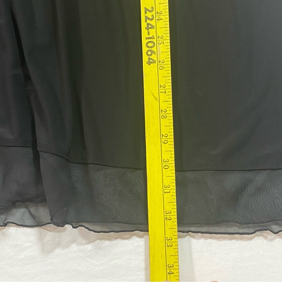 Cato Sheer Black tunic Top Asymmetrical scoop neckline 3/4 sleeve size 26/28 W - Picture 5 of 7